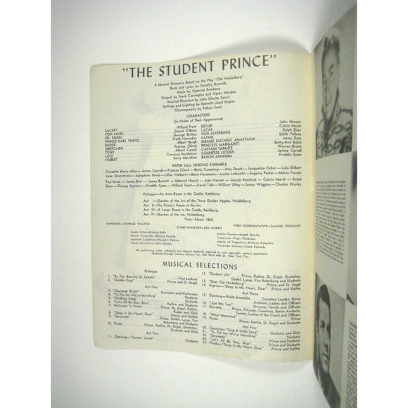 Student Prince Paper Mill Playhouse Theatre Program 1948 NJ Clarence Nordstrom - Picture 9 of 10